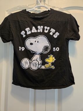 Peanuts Snoopy & Woodstock Black Kids Tee